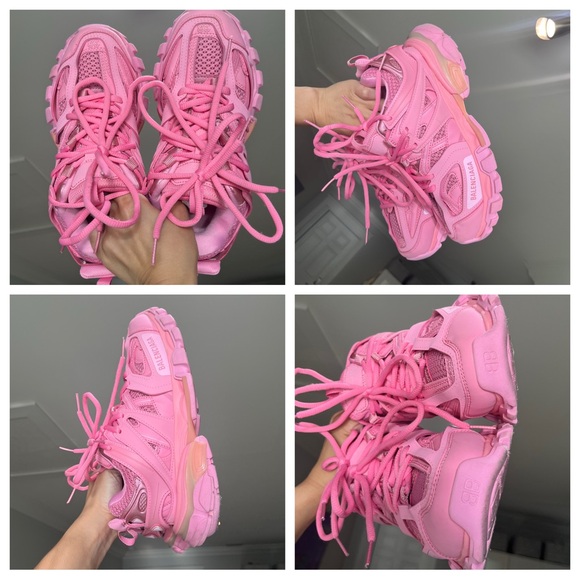 LIKE NEW Balenciaga Track Trainer Sneaker Bubblegum Pink Running Sneakers 38 8 - Picture 12 of 17